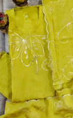 Graceful Party Wear Upara Silk Ensemble with Scalloped Dupatta