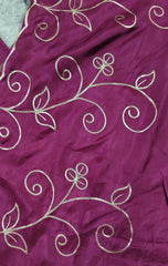 Graceful Party Wear Upara Silk Ensemble with Scalloped Dupatta