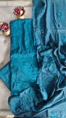 Graceful Modal Unstitched Suit With Embroidery & Laser Cut Detailing