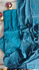 Graceful Modal Unstitched Suit With Embroidery & Laser Cut Detailing