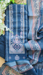 Linen Digital Printed Suit with Sarvoski Highlighting