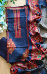 Winter Wear- Elegant Winter Pashmina Suit with Rich Digital Prints(black)