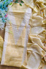 Soft Cotton Digital Print Suit with Daman Lacing & Pearl Highlights