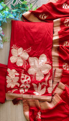 Royal Muslin Suit Set Adorned with Exquisite Banarasi Weaving