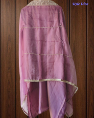 Luxury Shimmer Tissue Kurta Set with Pearl–Mirror Embellishment