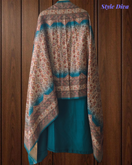 Winter Wear- Elegant Pashmina Winter Suit Set with Printed Neck & Daman Accents