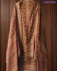 Winter Wear-Stunning Floral Pashmina Digital Print Un-Stitched Winter Suit Set