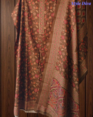 Winter Wear-Stunning Floral Pashmina Digital Print Un-Stitched Winter Suit Set