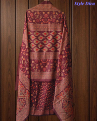 Winter Wear-Stunning Floral Pashmina Digital Print Un-Stitched Winter Suit Set