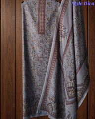 Winter Wear-Graceful Floral Pashmina Digital Print Un-Stitched Winter Suit