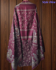 Winter Wear-Graceful Floral Pashmina Digital Print Un-Stitched Winter Suit