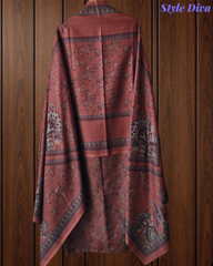 Winter Wear-Graceful Floral Pashmina Digital Print Un-Stitched Winter Suit