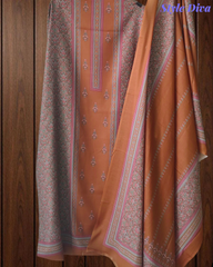 Winter Wear-Premium Pashmina Floral Digital Printed Winter Un-Stitched Suit Set