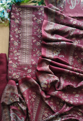 Winter Wear-Graceful Floral Pashmina Digital Print Un-Stitched Winter Suit