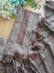 Winter Wear-Graceful Floral Pashmina Digital Print Un-Stitched Winter Suit