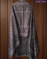 (Mehndi Green)Winter Wear-Graceful Floral Pashmina Digital Print Un-Stitched Winter Suit