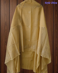 Graceful Mul Chanderi Suit with Pita & Mukesh Handwork