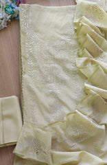 Premium Mul Chanderi Un-Stitched Suit with Rich Mukesh Embellishment