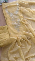 Graceful Mul Chanderi Suit with Pita & Mukesh Handwork