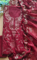 Exclusive Mul Chanderi Un-Stitched Suit Featuring Elegant Mukesh Embellishment