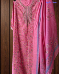 Winter Wear- Timeless Kashmiri Embroidered Pashmina Un-Stitched Suit