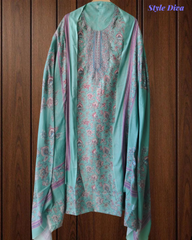 Graceful Modal Kurta Suit with Aari Work & Scalloped Organza Dupatta