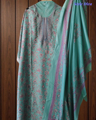 Graceful Modal Kurta Suit with Aari Work & Scalloped Organza Dupatta