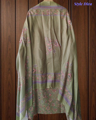 Winter Wear- Timeless Kashmiri Embroidered Pashmina Un-Stitched Suit
