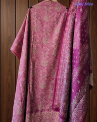 Graceful Modal Kurta Suit with Aari Work & Scalloped Organza Dupatta