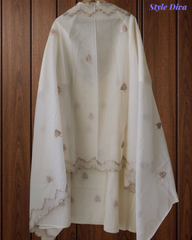 Graceful Modal Kurta Suit with Aari Work & Scalloped Organza Dupatta