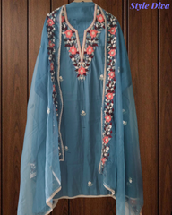 Heritage Kashmiri Embroidery Modal Un-Stitched Suit