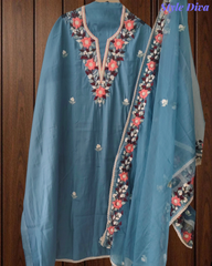 Heritage Kashmiri Embroidery Modal Un-Stitched Suit