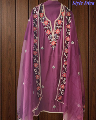Heritage Kashmiri Embroidery Modal Un-Stitched Suit