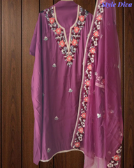 Heritage Kashmiri Embroidery Modal Un-Stitched Suit