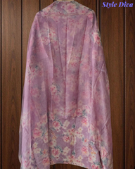 Lightweight Cotton Kurta with Floral Embroidery & Chiffon Dupatta