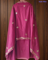 Premium Mul Chanderi Party Wear Un-Stitched Suit with All-Over Pita Work