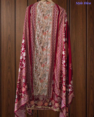 Muslin Digital Printed Un-Stitched Festive Suit with Zari & Swarovski Work