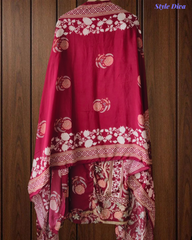 Muslin Digital Printed Un-Stitched Festive Suit with Zari & Swarovski Work