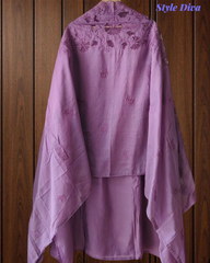 Modal Laser Cut Embroidered Un-Stitched Suit for Festive & Semi-Formal Wear