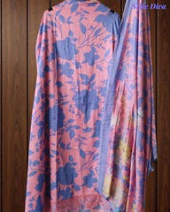Cotton Printed Un-Stitched Suit with Organza Floral Embroidery Daman & Mul Cotton Dupatta