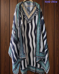 Muslin Digital Printed Un-Stitched Festive Suit with Zari & Swarovski Work