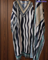 Muslin Digital Printed Un-Stitched Festive Suit with Zari & Swarovski Work