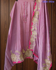 Festive Shimmer Tissue Un-Stitched Suit with Intricate Zari Work