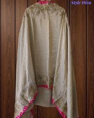 Festive Shimmer Tissue Un-Stitched Suit with Intricate Zari Work