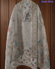 Elegant Kota Digital Print Suit with Highlighting Knot Work