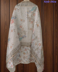 Elegant Kota Digital Print Suit with Highlighting Knot Work