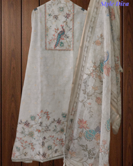 Elegant Kota Digital Print Suit with Highlighting Knot Work