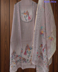 Elegant Kota Digital Print Suit with Highlighting Knot Work