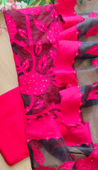 Designer Mul Chanderi Appliqué Work Un-Stitched Suit Set with Organza Dupatta