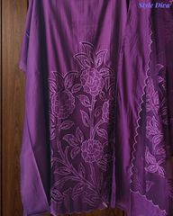 Designer Modal Laser Cut Applique Work Un-Stitched Suit Set